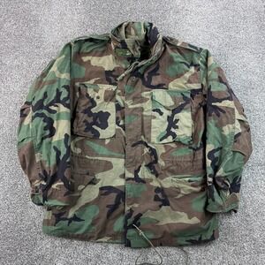 Vintage US Military M-65 Field Jacket Mens M Reg Green Camo Military Insulated